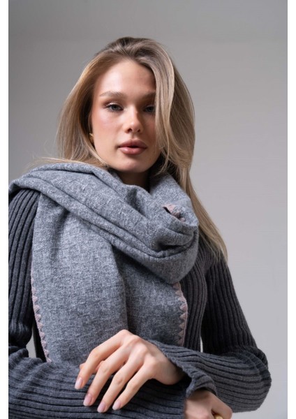 Jakarlı Kaşmir %100 Viscose Mavi Şal indirimleri