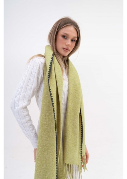 Jakarlı Kaşmir %100 Viscose Yeşil Şal modelleri