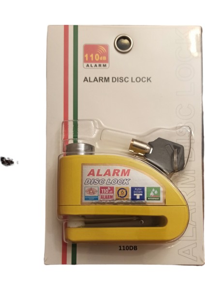 Alarmlı Disk Kilidi SARI Hatırlatma Kablosu Dahil