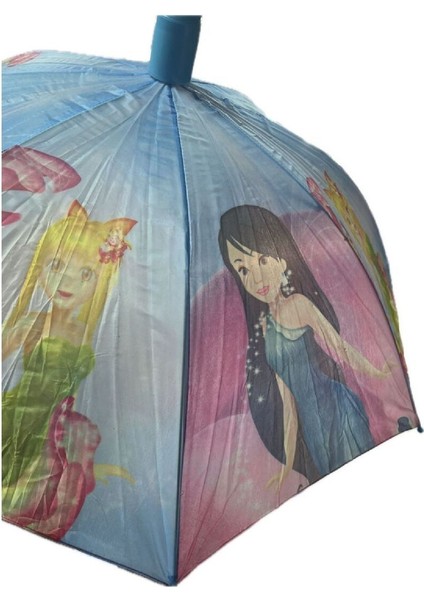 Mavi Kız Desenli Şemsiye