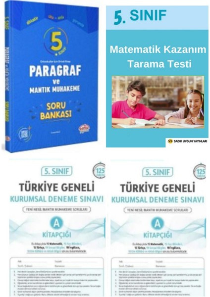 5. Sınıf Paragraf Soru Bankası - Matematik Tarama Sınavları – 2 Adet Kurumsal Deneme Sınavı