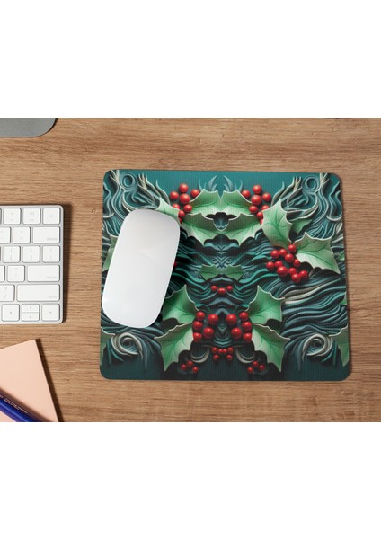 Kokina Çiçeği Yılbaşı Temalı Baskılı Hediyelik Mousepad