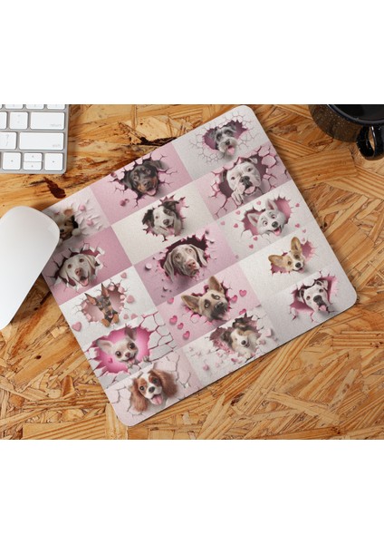 Sevimli Köpek Dostlarımız Baskılı Hediyelik Dikdörtgen Mousepad fiyatları