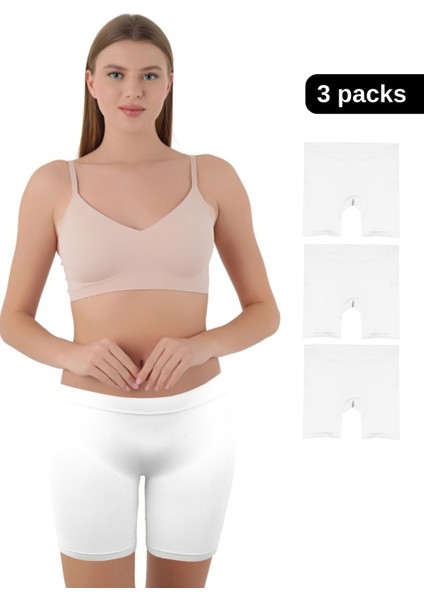 Mikro Fiber Kadın Uzun Boxer 3'lü Özel Paket - Siyah, Beyaz, Ten | S/m, L/xl fiyatları