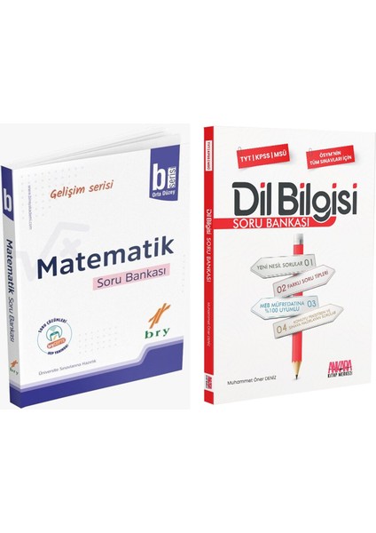 Matematik B Serisi Orta Düzey ve Dil Bilgisi Soru Bankası Seti 2 Kitap