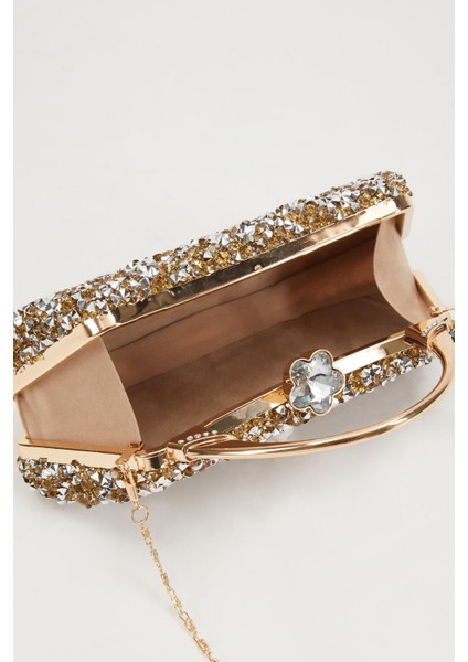 Gold Taşlı Abiye El Çantası modelleri