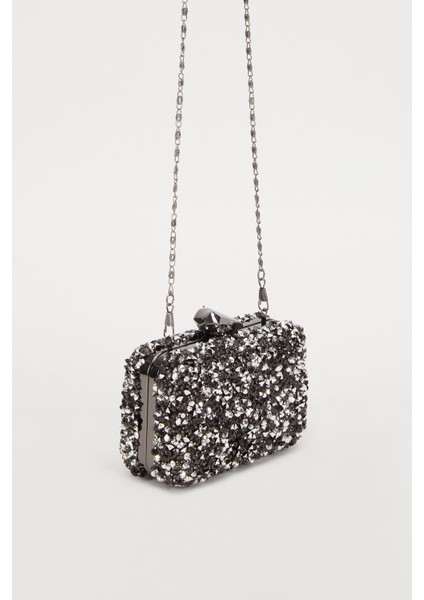 Platin Kare Taşlı Abiye El Çantası fiyatları