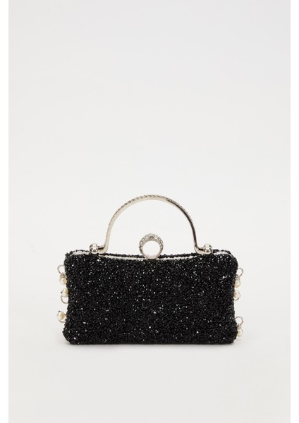 Mini Siyah Taş İşleme Saplı Abiye El Çantası indirimleri