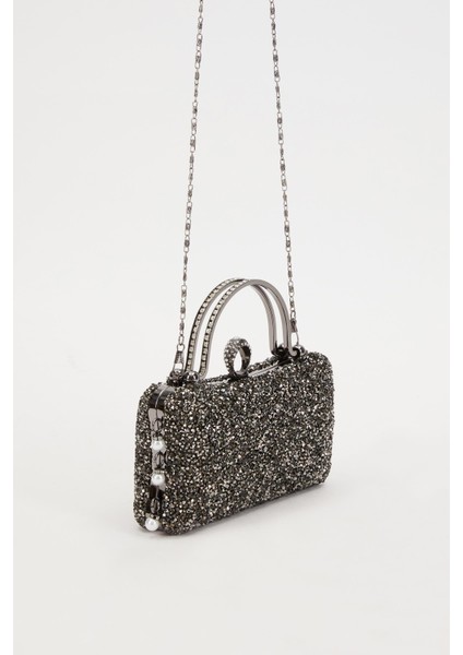 Mini Platin Taş İşleme Saplı Abiye El Çantası fiyatları