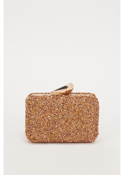 Mini Bakır Kare Taşlı Abiye El Çantası fırsatları