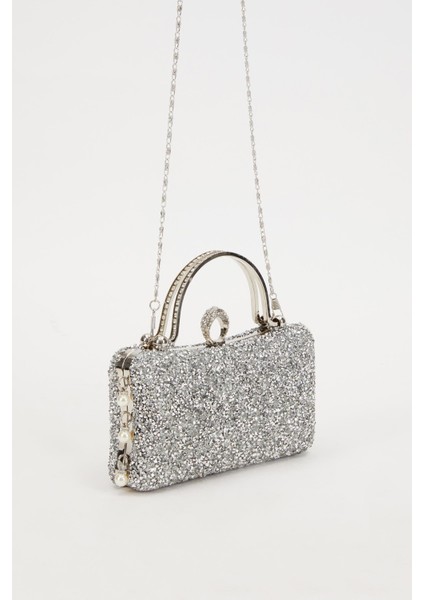 Mini Gümüş Taş İşleme Saplı Abiye El Çantası fiyatları