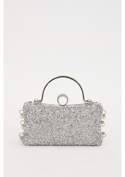 Mini Gümüş Taş İşleme Saplı Abiye El Çantası indirimleri
