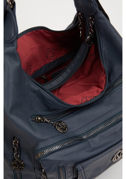 Mavi Çok Cepli Omuz Çantası fırsatları