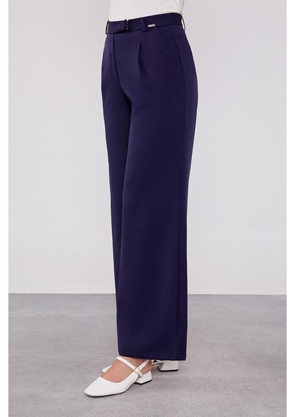 Lacivert Gizli Düğmeli Kumaş Pantolon fiyatları