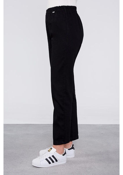 Siyah Beli Büzgülü Jean Pantolon modelleri