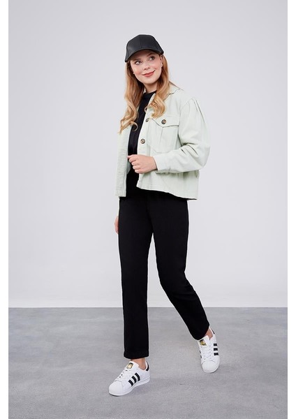 Siyah Beli Büzgülü Jean Pantolon fırsatları