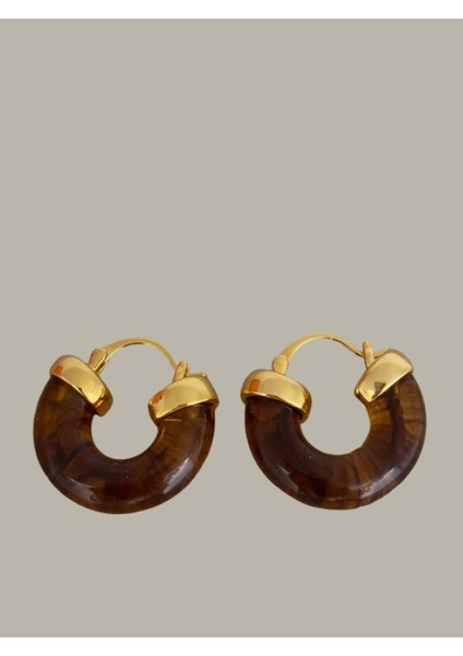 Kahve Kemik Halka Gold Çelik Küpe fiyatları