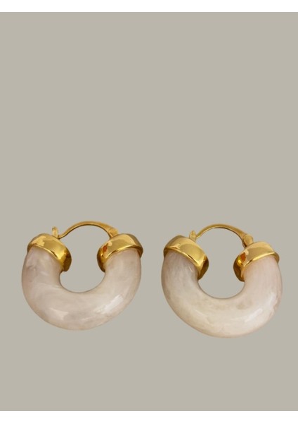 Beyaz Kemik Halka Gold Çelik Küpe fiyatları