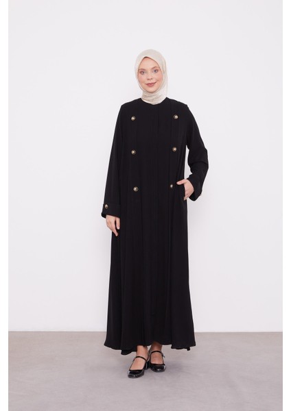Siyah Düğme Detay Ferace fiyatları