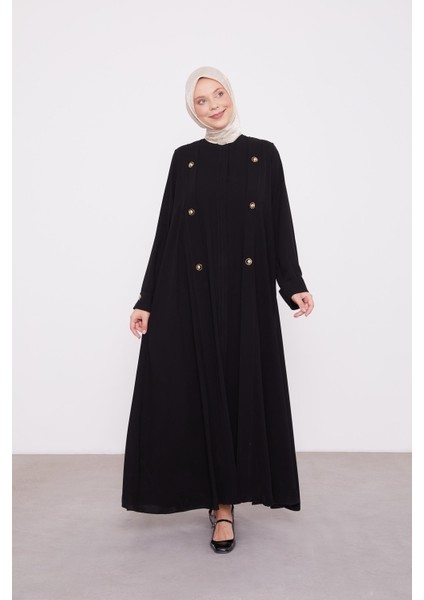 Siyah Düğme Detay Ferace modelleri