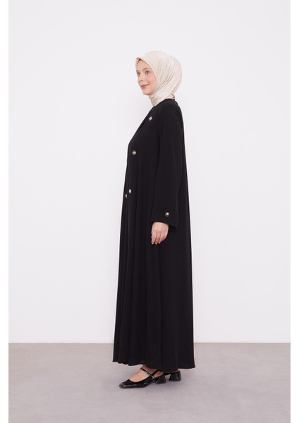 Siyah Düğme Detay Ferace fırsatları