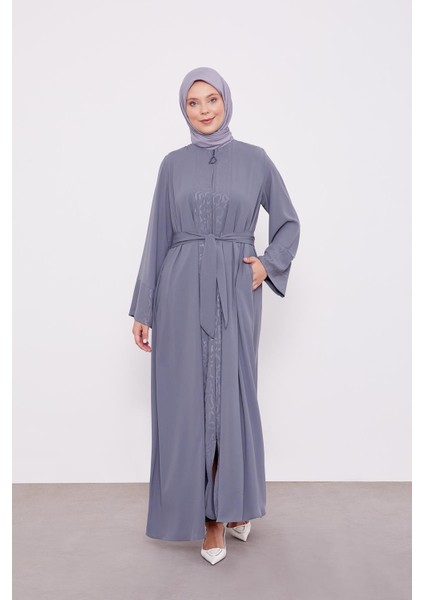 Antrasit Kol ve Yaka Detaylı Ferace