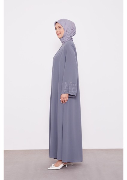 Antrasit Kol ve Yaka Detaylı Ferace modelleri