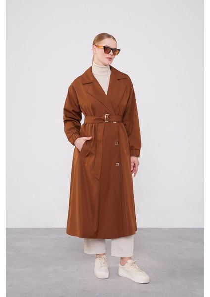 Taba Kolu Lastik Detay Trençkot