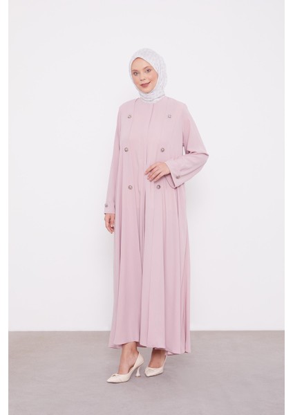 Pudra Düğme Detay Ferace