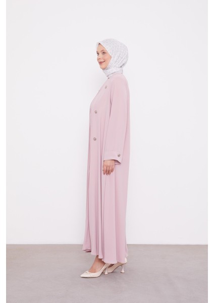 Pudra Düğme Detay Ferace modelleri