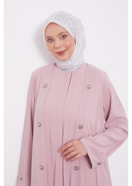 Pudra Düğme Detay Ferace indirimleri