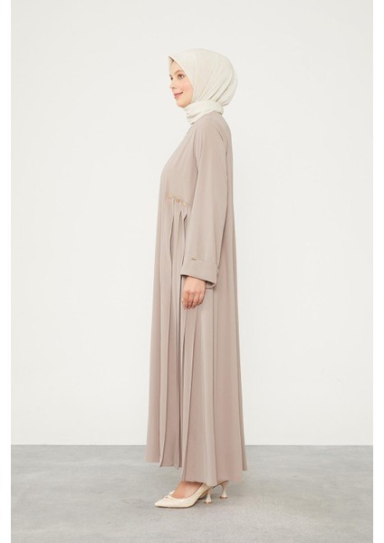 Vizon Yanları Pileli Düğme Detaylı Ferace fırsatları