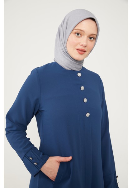 Lacivert Taş Düğmeli Bisiklet Yaka Ferace indirimleri
