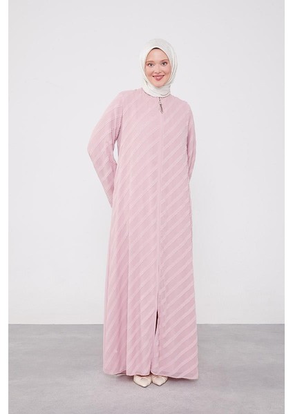 Pudra Sim Şeritli Fermuarlı Ferace fiyatları