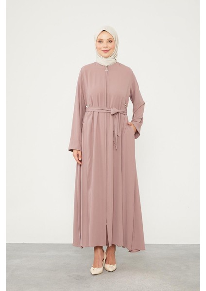 K.Pudra Yanları Pileli Düğme Detaylı Ferace fırsatları