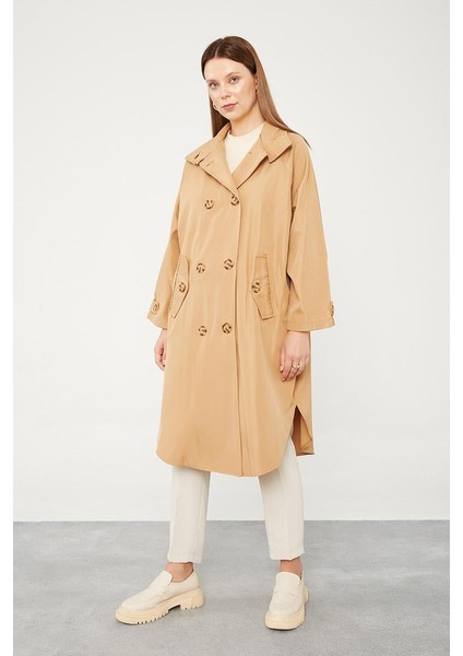 Camel Oversize Trençkot
