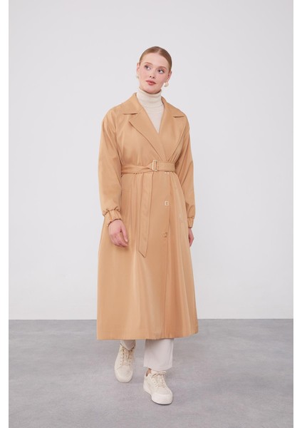 Camel Kolu Lastik Detay Trençkot fiyatları