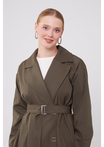 Haki Kolu Lastik Detay Trençkot indirimleri