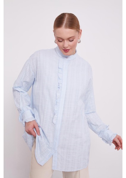 Bebe Mavisi Patı Fırfırlı Gömlek fiyatları