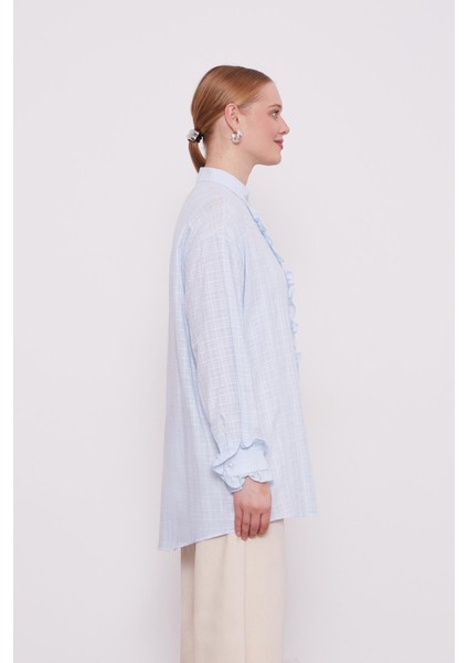 Bebe Mavisi Patı Fırfırlı Gömlek fırsatları