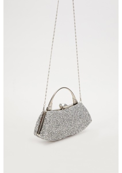 Mini Gümüş Taşlı Abiye El Çantası fiyatları