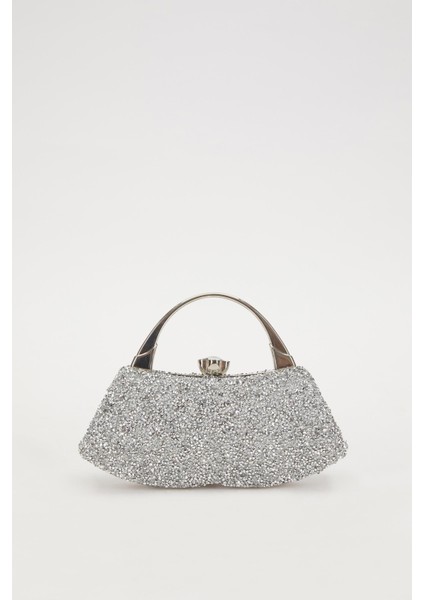 Mini Gümüş Taşlı Abiye El Çantası fırsatları