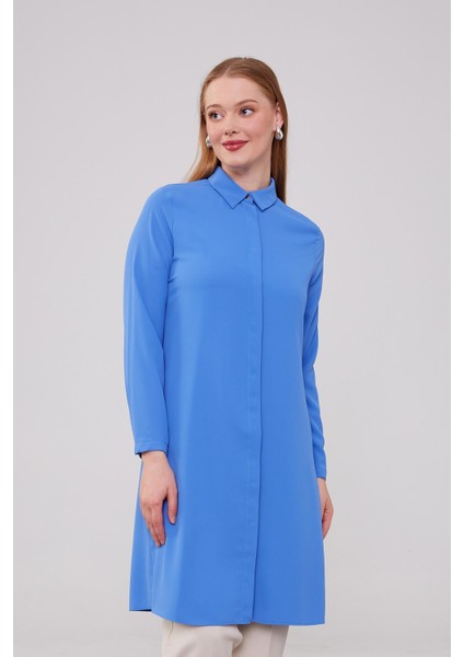 Indigo Şifon Tunik