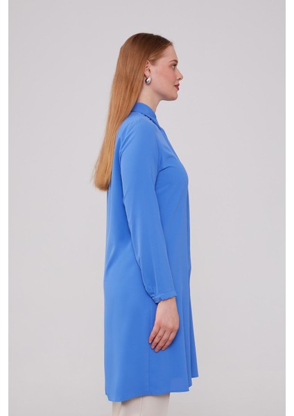 Indigo Şifon Tunik