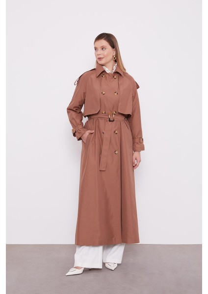 Kahve Kol Kemerli Trençkot fiyatları