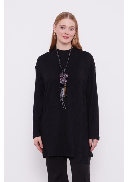 Siyah Etnik Kolyeli Fitili Kaşmir Tunik fırsatları