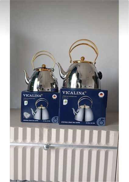 Vıcalına Çaydanlık Seti 2'Li (3 Litre) (1.5 Litre) Şık Ve Kaliteli