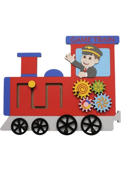 Tren Lokomotif Temalı Ahşap Duvar Oyunu