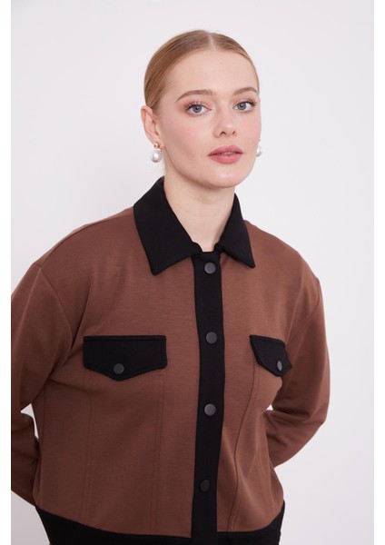 ACIKAHVE-SİYAH Gömlek Yaka Çıtçıtlı Etekli Takım fırsatları