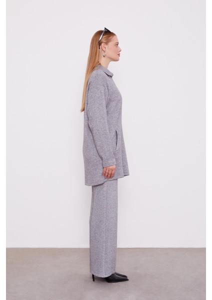 Gri Sim Detaylı Kaşmir İkili Takım modelleri